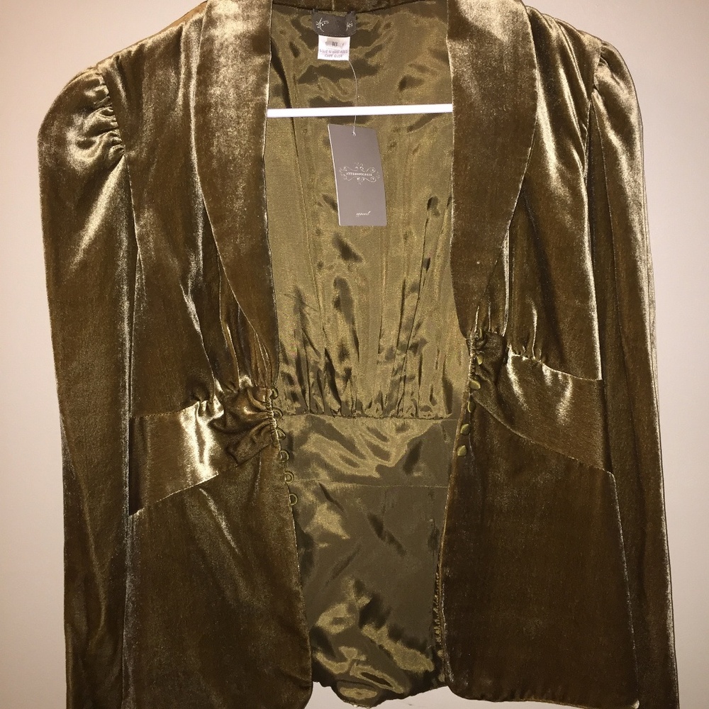 Anthropologie Fei Green Suede Jacket